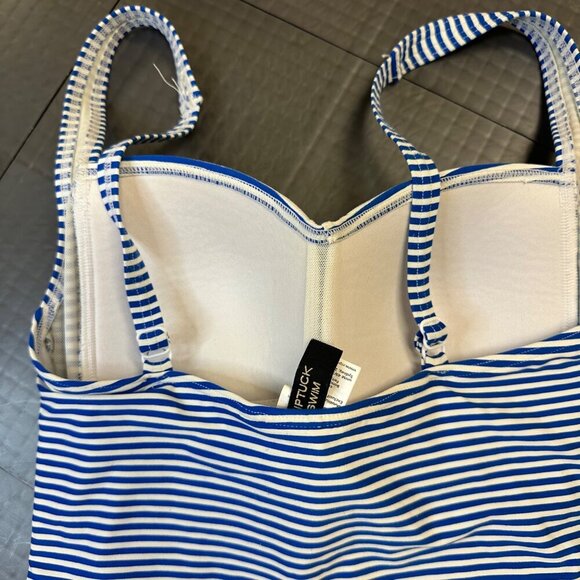 NIPTUCK SWIM WOMENS BLUE AND WHITE STRIP ONE PIECE MULTI FIT CUP SIZE 6 - Picture 5 of 7